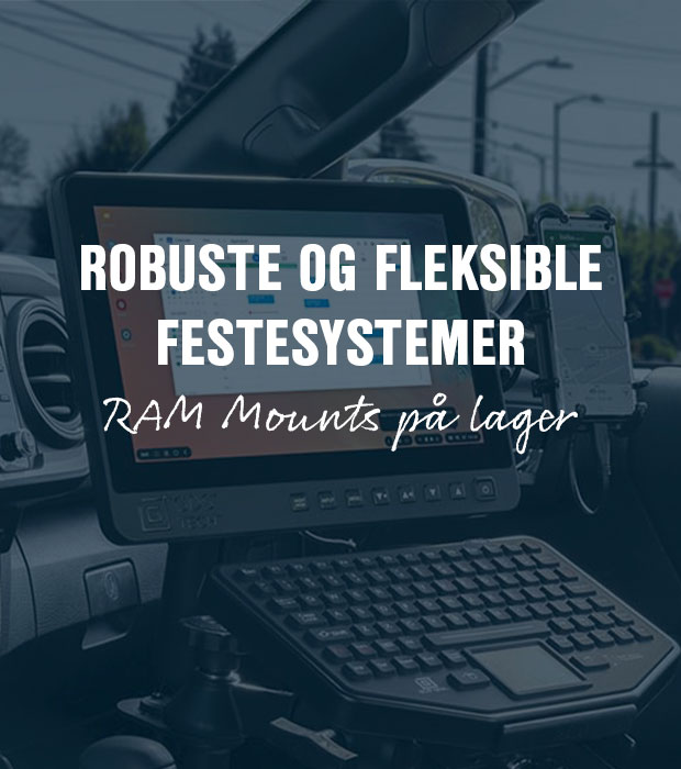 Robuste og fleksible festesystemer –  vi har RAM Mounts på lager